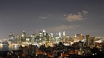 New York Manhattan at night from Brooklyn Heights